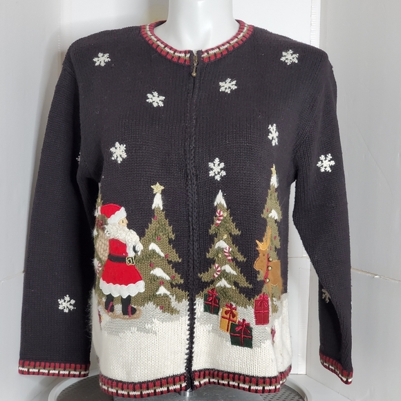 Croft Barrow Christmas Sweater Full Zip 